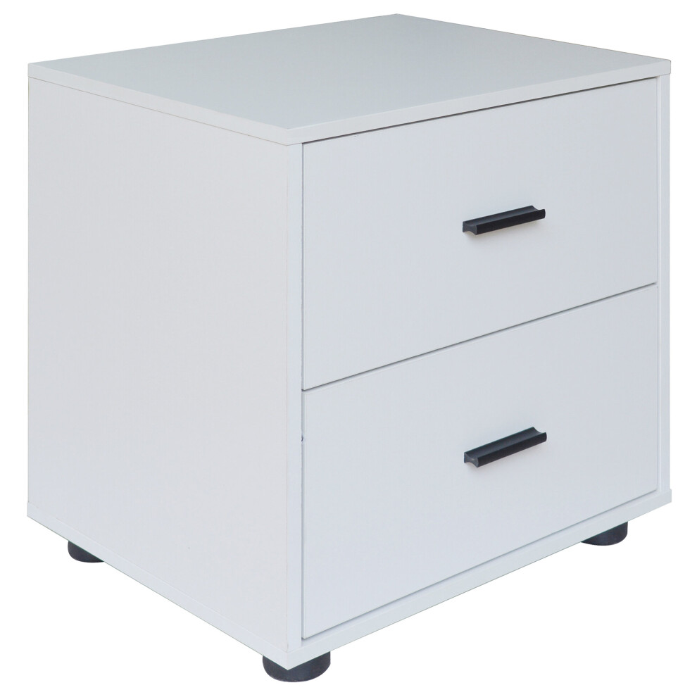 (2, White) 1 Or 2 Drawer Wooden Bedside Table Storage