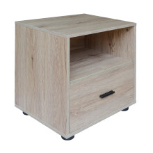 (1, Oak) 1 Or 2 Drawer Wooden Bedside Table Storage