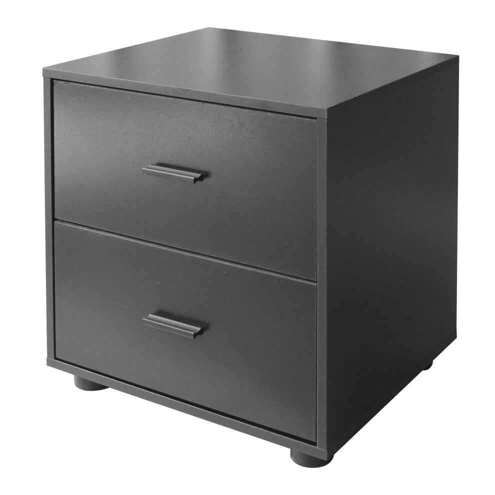 (2, Black) 1 Or 2 Drawer Wooden Bedside Table Storage