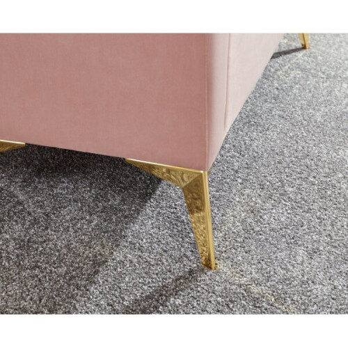 Pettine Chic Soft Touch Fabric Ottoman Storage Bench - Blush Pink 2