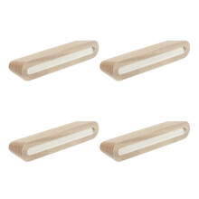 (4, 2 Tone Wooden Handle) Plastic Metal Wooden Door Knobs Handles Cupboard