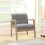 Living And Home Modern Fabric Upholstered Accent Armchair Solid Wood 3