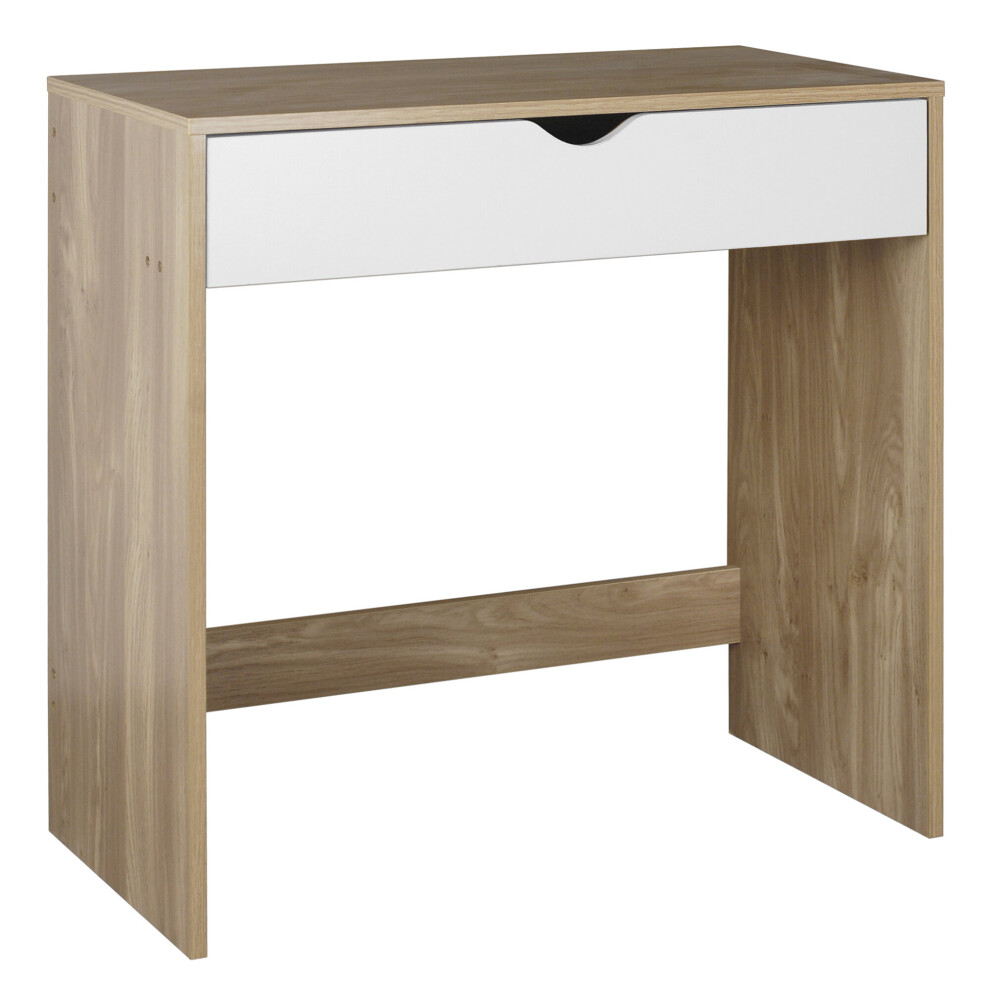 (Oak Table & White Drawers) 1 Drawer Dressing Table Bedroom Furniture Office