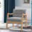Living And Home Modern Fabric Upholstered Accent Armchair Solid Wood 1