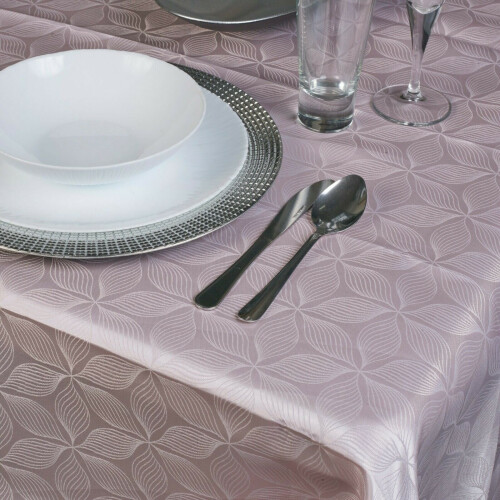 URBN Living (Pink Flower Pattern, 220cm X 150cm) Damask Floral Jacquard Rectangle Oblong Table Cloth