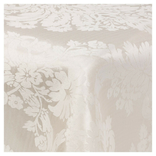 URBN Living (Beige, 220cm X 150cm) Damask Floral Jacquard Rectangle Oblong Table Cloth