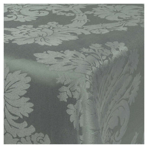 URBN Living (Light Grey , 180cm X 130cm) Damask Floral Jacquard Rectangle Oblong Table Cloth