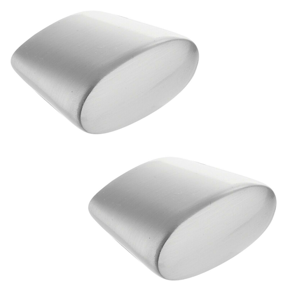 (Manhattan Silver Knob, 2) Silver Chrome Door Handles Knobs Stainless Steel