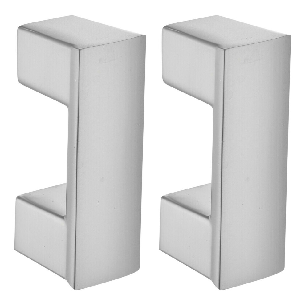 (Thick Metal Pull Knob, 2) Silver Chrome Door Handles Knobs Stainless Steel