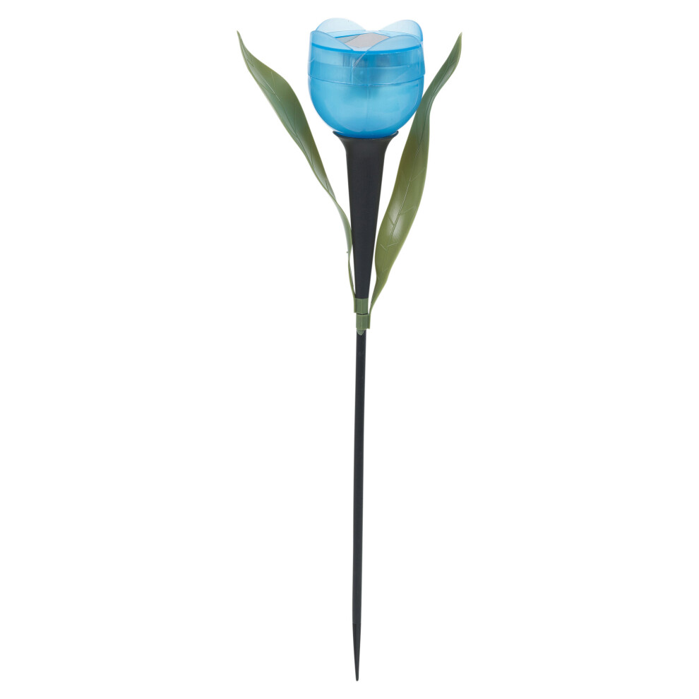 (Blue, 6 Lights) 6 Garden Tulip Shape LED Solar Powered Lights