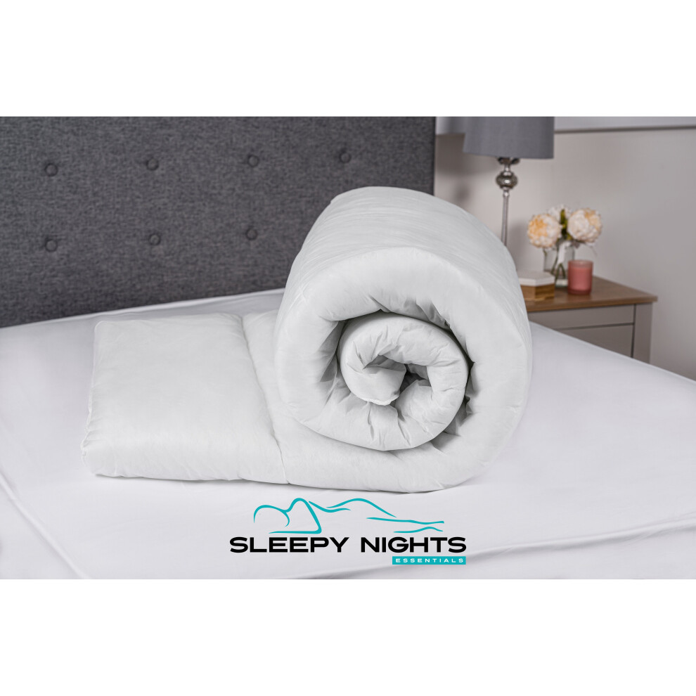 Sleepynights (4.5 Tog, King) Corovin Duvet Quilt Summer Season Non Allergenic Hollowfibre Tog 4.5 / 7.5 White