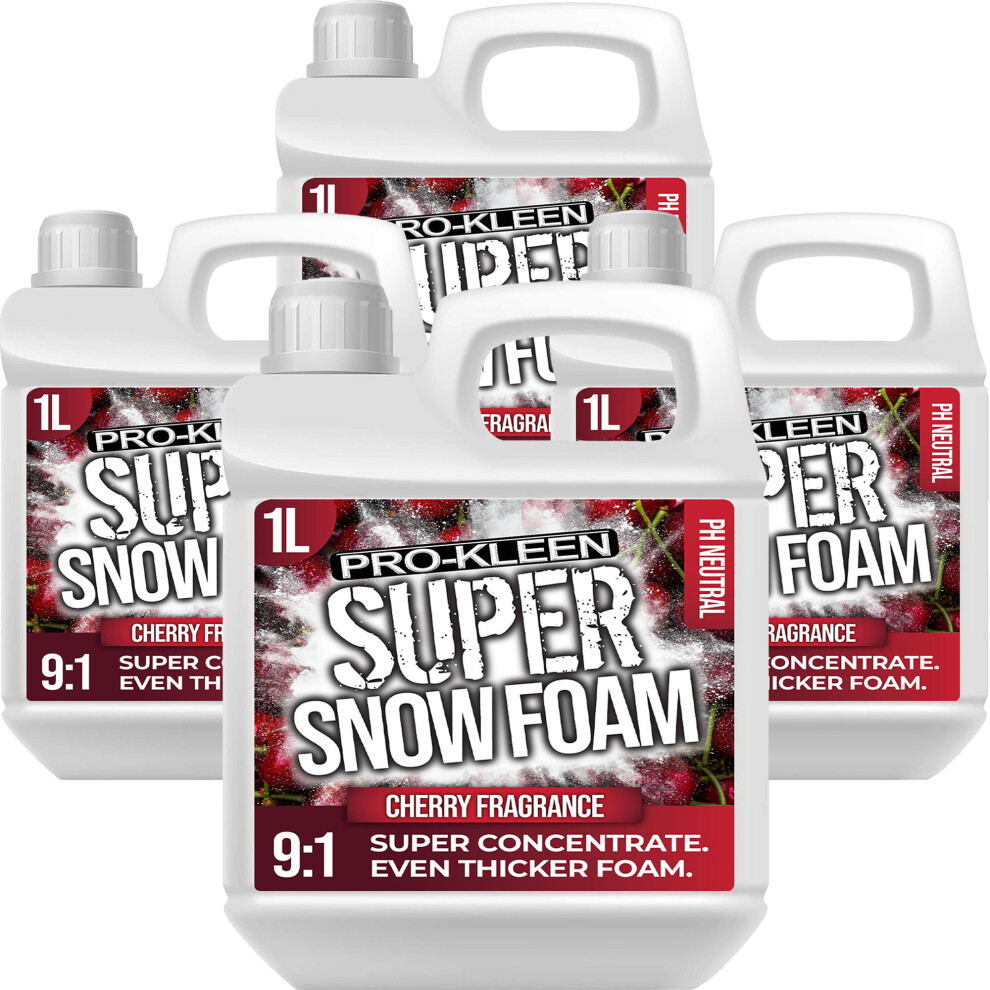 (Cherry, 4L) ProKleen Super Concentrate Snow Foam Car Shampoo