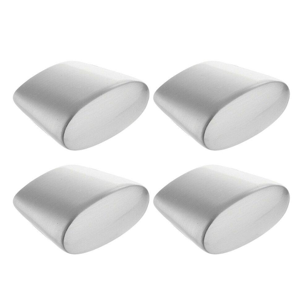 (Manhattan Silver Knob, 4) Silver Chrome Door Handles Knobs Stainless Steel