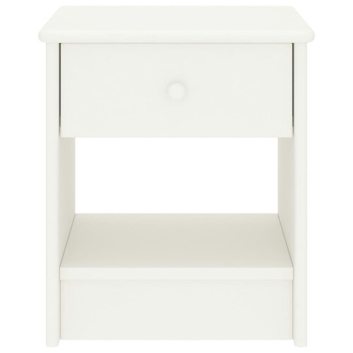 VidaXL vidaXL Solid Pinewood Bedside Cabinet White 40 cm Nightstand Side End Table 1