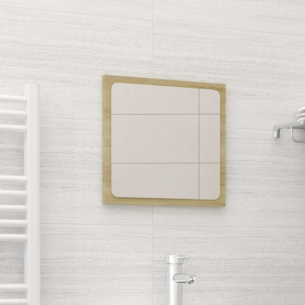 Vidaxl Bathroom Mirror Sonoma Oak Engineered Wood Home Indoor Washroom Mirror Brown