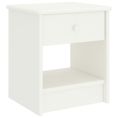 VidaXL vidaXL Solid Pinewood Bedside Cabinet White 40 cm Nightstand Side End Table
