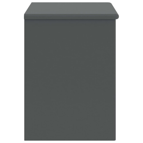 VidaXL vidaXL Solid Pinewood Bedside Cabinet Dark Grey 40 cm Wooden Side End Table 2