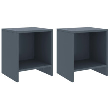 vidaXL 2x Solid Pinewood Bedside Cabinets Light Grey 40 cm Wooden Side Table