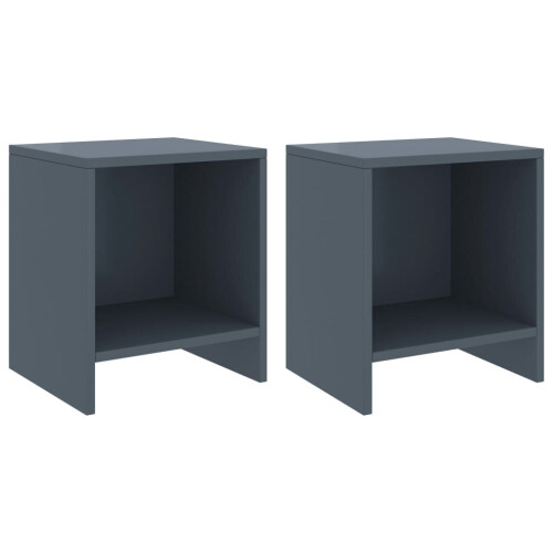 VidaXL vidaXL 2x Solid Pinewood Bedside Cabinets Light Grey 40 cm Wooden Side Table