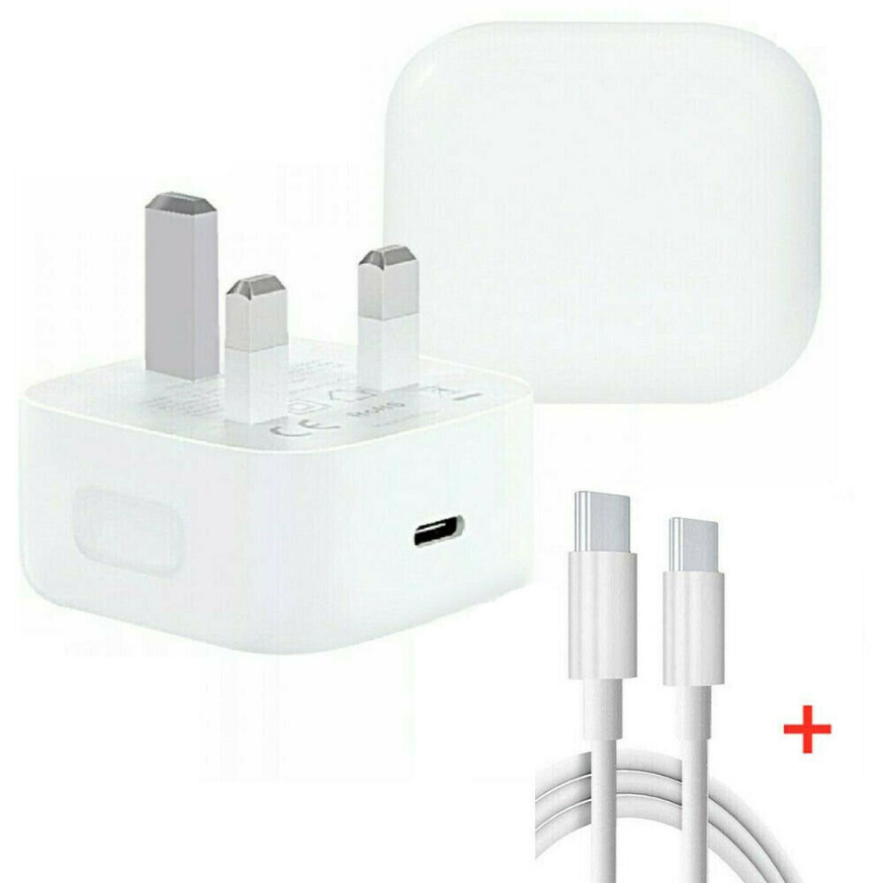 (USB-C Adapter + Cable) USB-C Fast Charging PD Charger Cables Plug for iPhone 11 iPhone 12 Pro XR XS MAX