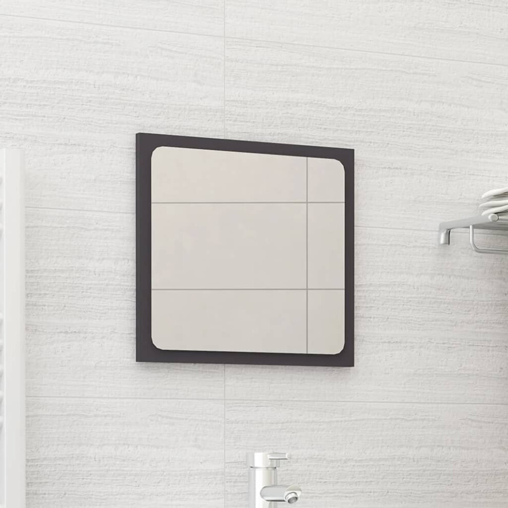 Vidaxl Bathroom Mirror Engineered Wood Home Washroom Mirror Vanity Unit Grey