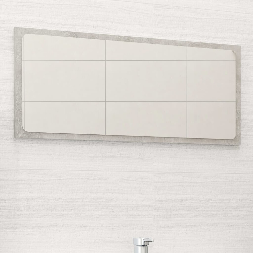 Vidaxl Bathroom Mirror Concrete Engineered Wood Home Washroom Mirror Grey