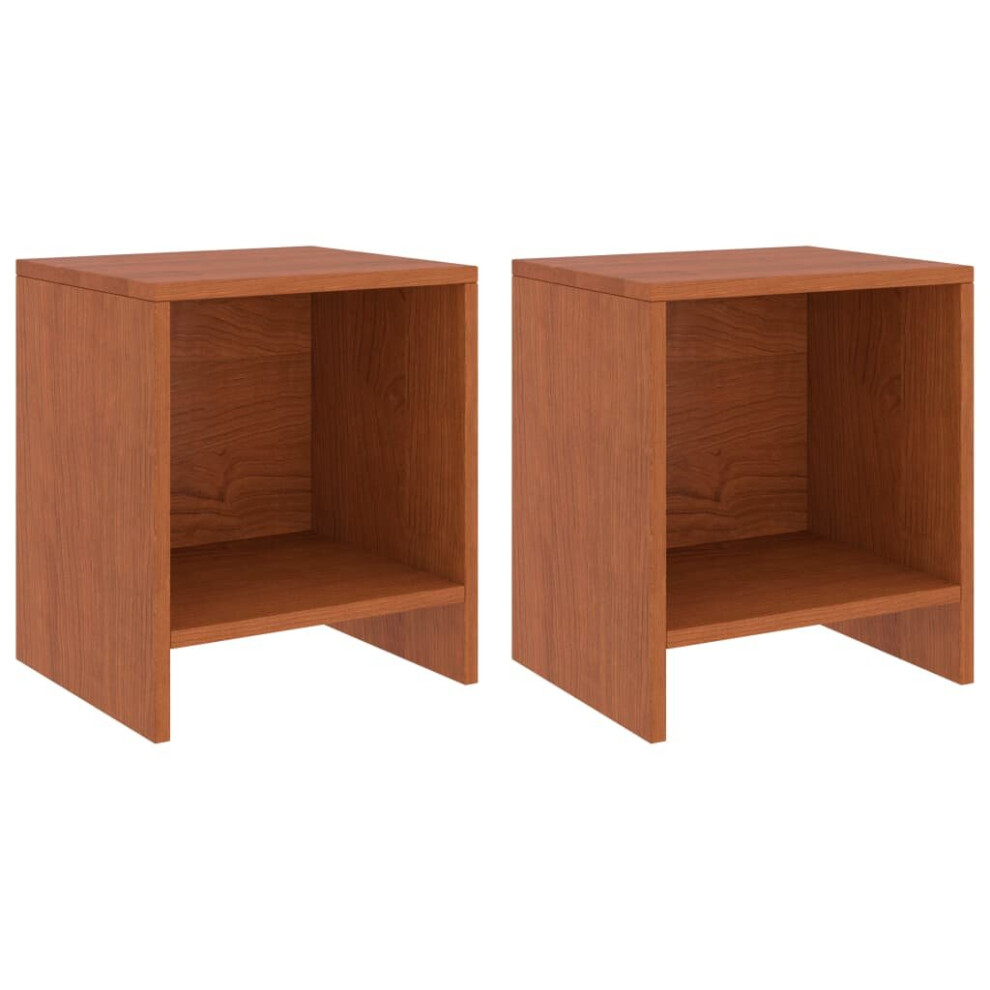 vidaXL 2x Solid Pinewood Bedside Cabinets Honey Brown 40 cm Wooden Side Table