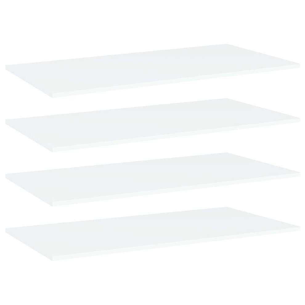 Vidaxl 4X Bookshelf Boards White Engineered Wood Extra Shelf Replacement Panel