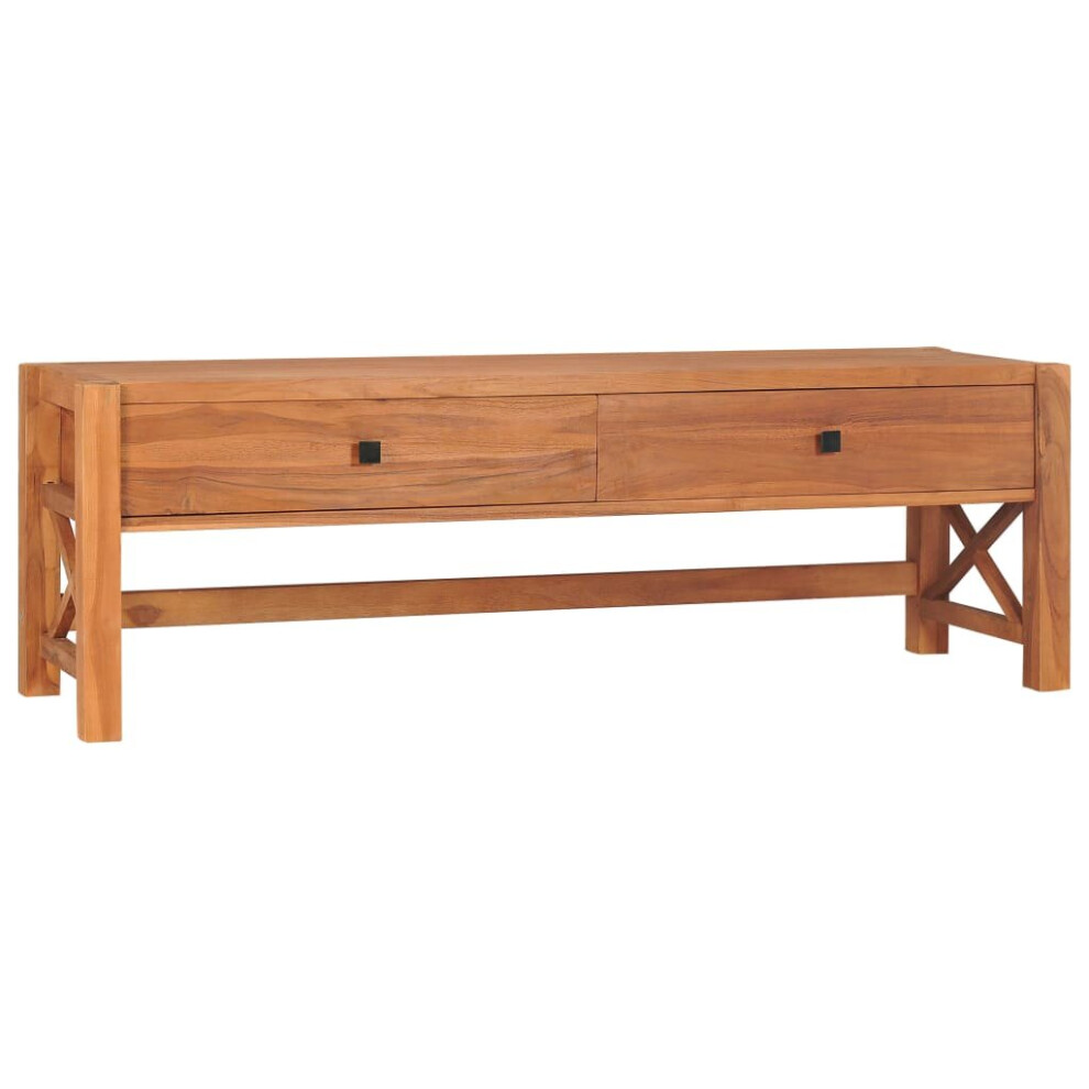 Vidaxl Desk With 2 Drawers 140X40x45 Cm Recycled Teak Wood Work Console Table