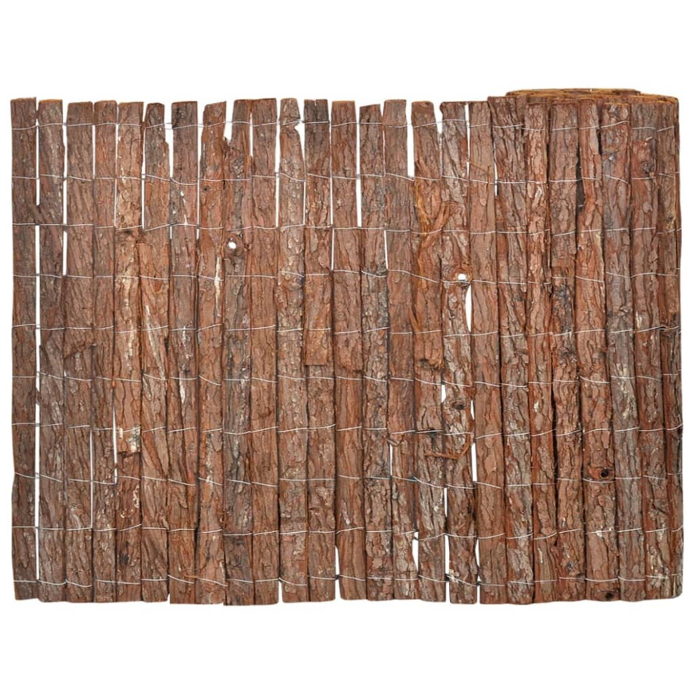 Vidaxl Bark Fence 1000X70 Cm Garden Barrier Privacy Lawn Border Outdoor Edge Light