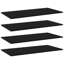 vidaXL 4x Bookshelf Boards Black Engineered Wood Extra Shelf Replacement Panel