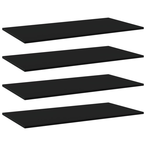 VidaXL vidaXL 4x Bookshelf Boards Black Engineered Wood Extra Shelf Replacement Panel
