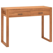 vidaXL Desk with 2 Drawers 100x40x75 cm Recycled Teak Wood Work Console Table