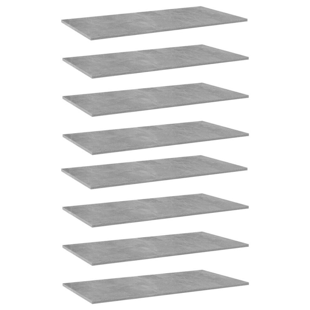 Vidaxl 8X Bookshelf Boards Concrete Grey Engineered Wood Replacement Panel
