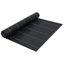 vidaXL Weed & Root Control Mat Black 2x25 m PP Ground Cover Barrier Fabric