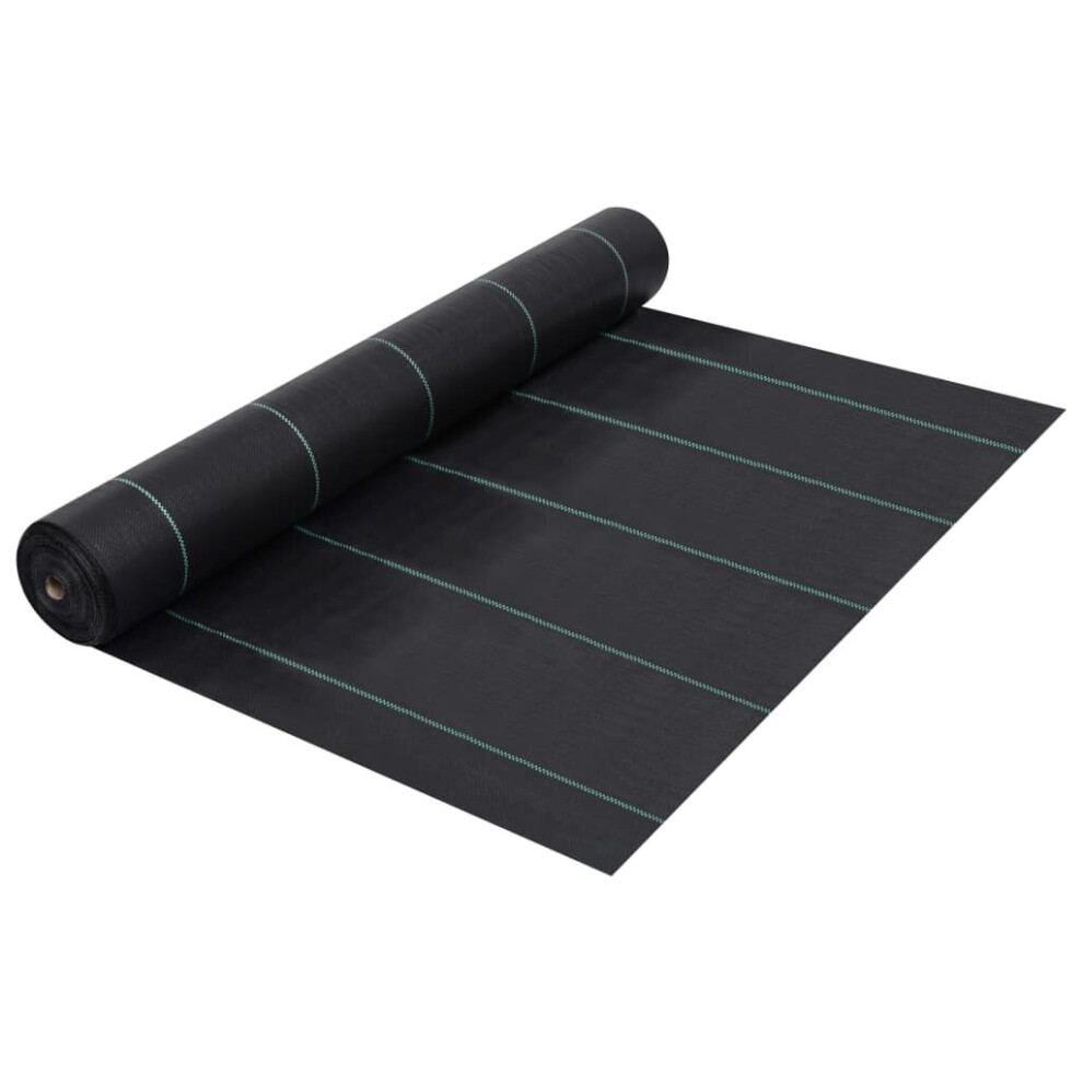 vidaXL Weed & Root Control Mat Black 2x5 m PP Ground Cover Barrier Fabric
