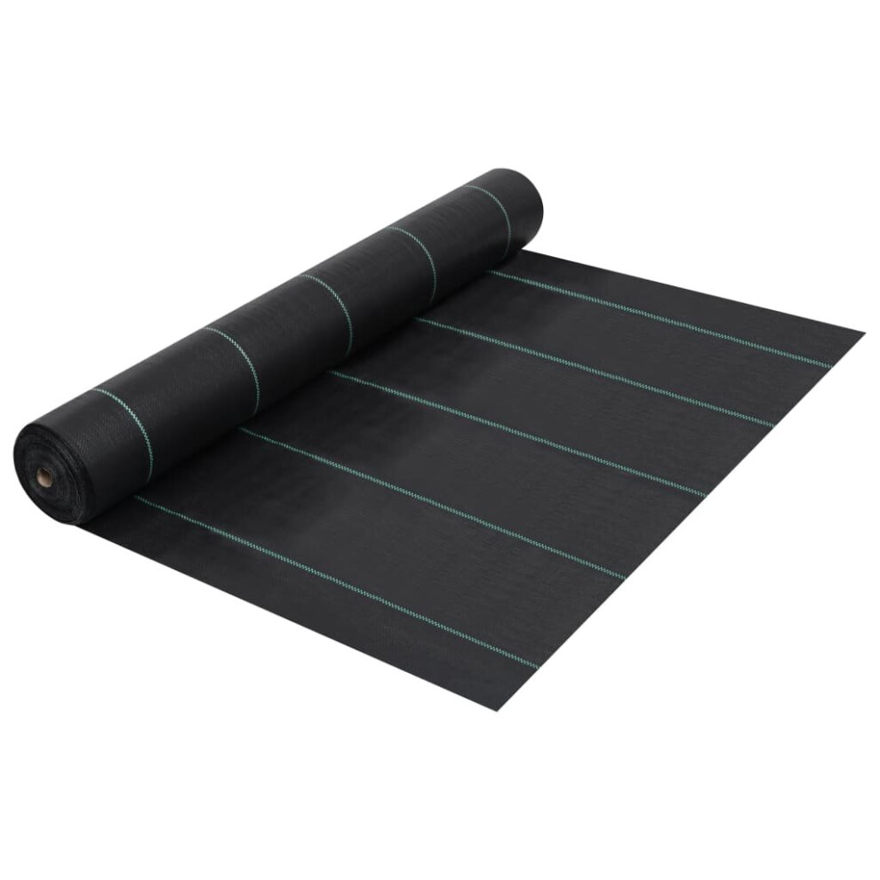Vidaxl Weed & Root Control Mat Black 1X50 M Pp Ground Cover Barrier Fabric