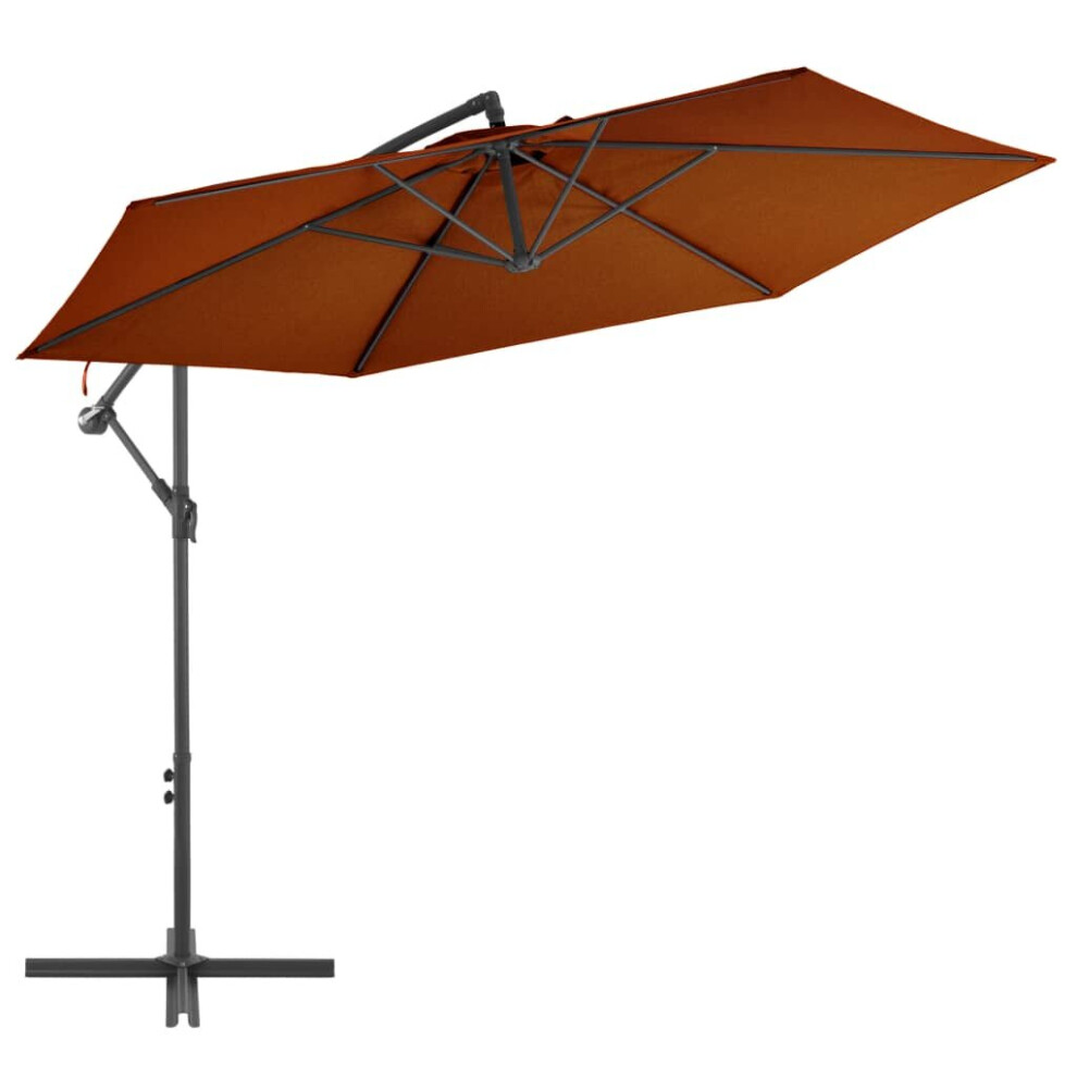 vidaXL Cantilever Umbrella with Aluminium Pole Terracotta 300 cm Parasol Home