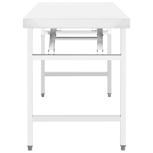VidaXL vidaXL Kitchen Folding Work Table 120x60x80 cm Stainless Steel Catering Bench 2