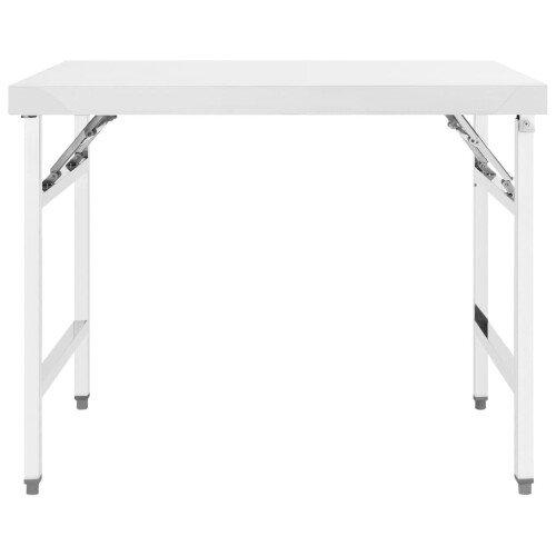 VidaXL vidaXL Kitchen Folding Work Table 100x60x80 cm Stainless Steel Catering Bench 1