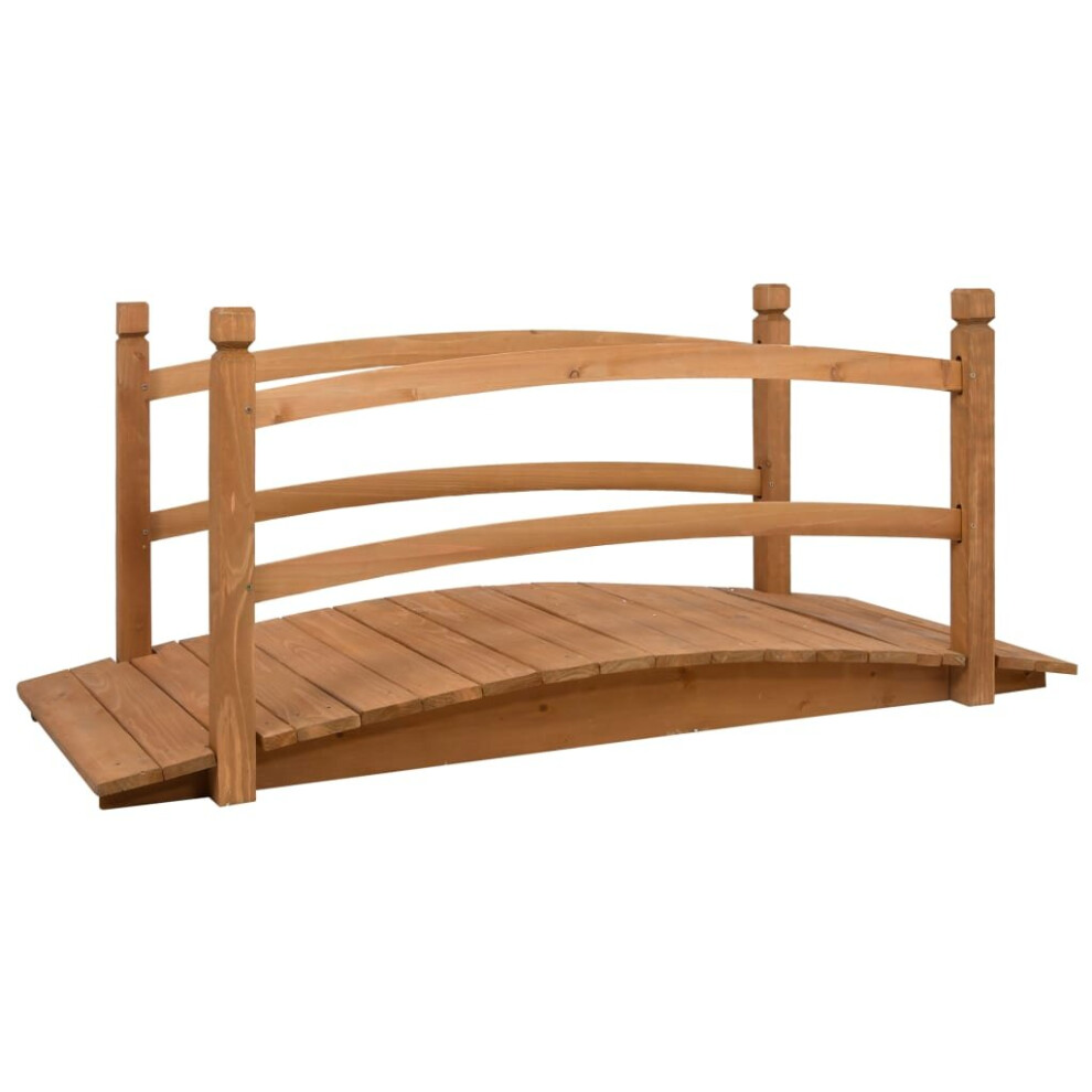 vidaXL Solid Firwood Garden Bridge Wooden Outdoor Pond Walkway Decoration