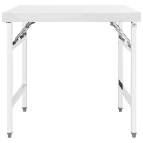 VidaXL vidaXL Kitchen Folding Work Table 85x60x80 cm Stainless Steel Catering Bench 1