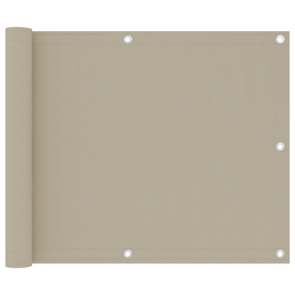 Vidaxl Balcony Screen Beige 75X300 Cm Oxford Fabric Garden Sunshade Windbreak