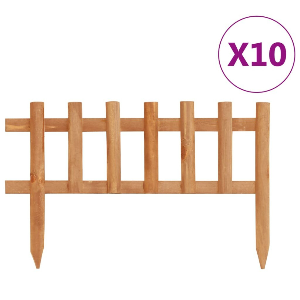 vidaXL 10x Firwood Lawn Edgings 4.4 m Garden Border Panel Fence Barrier Home