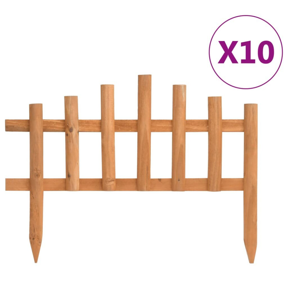 vidaXL 10x Firwood Lawn Edgings 4.4 m Home Garden Border Panel Fence Barrier