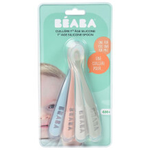 Beaba 1st Age Spoons Silicone 4pcs Baby Toddler Feeding Weaning Cutlery Set