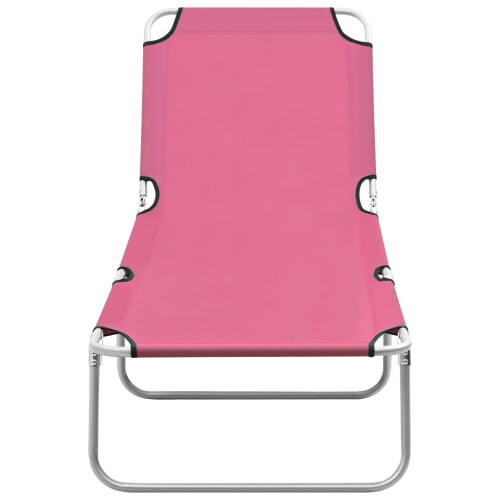 VidaXL vidaXL Klappliege Stahl und Stoff Rosa 1
