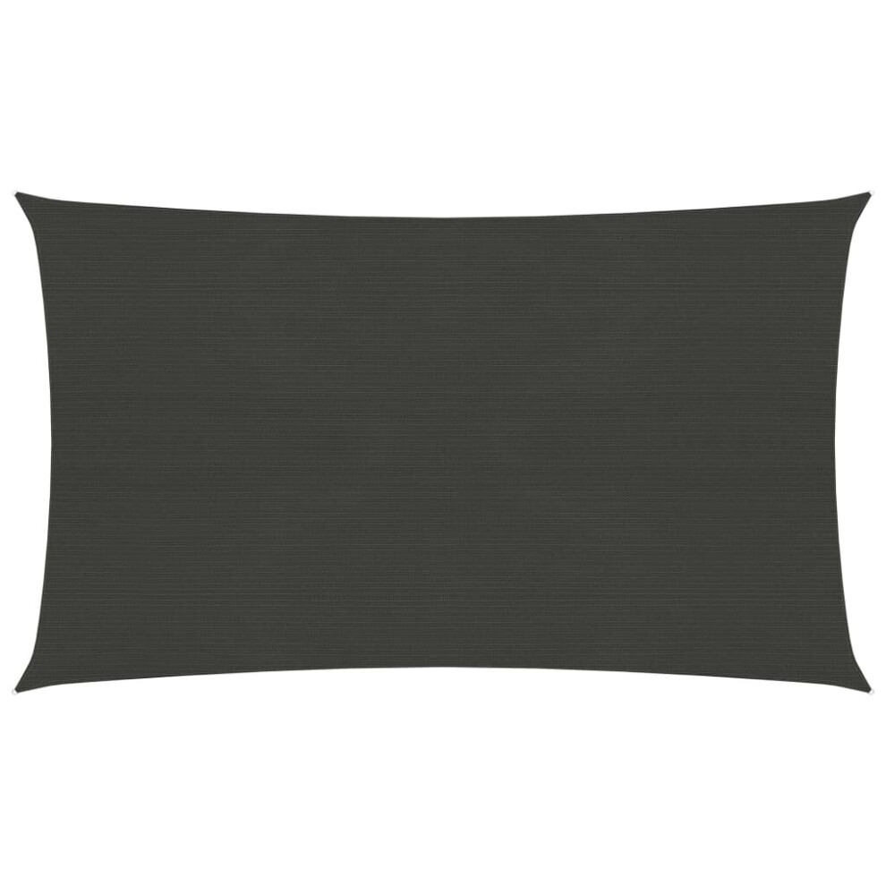 Vidaxl Sunshade Sail 160 G/M² 2X5 M Hdpe Garden Patio Canopy Awning Anthracite