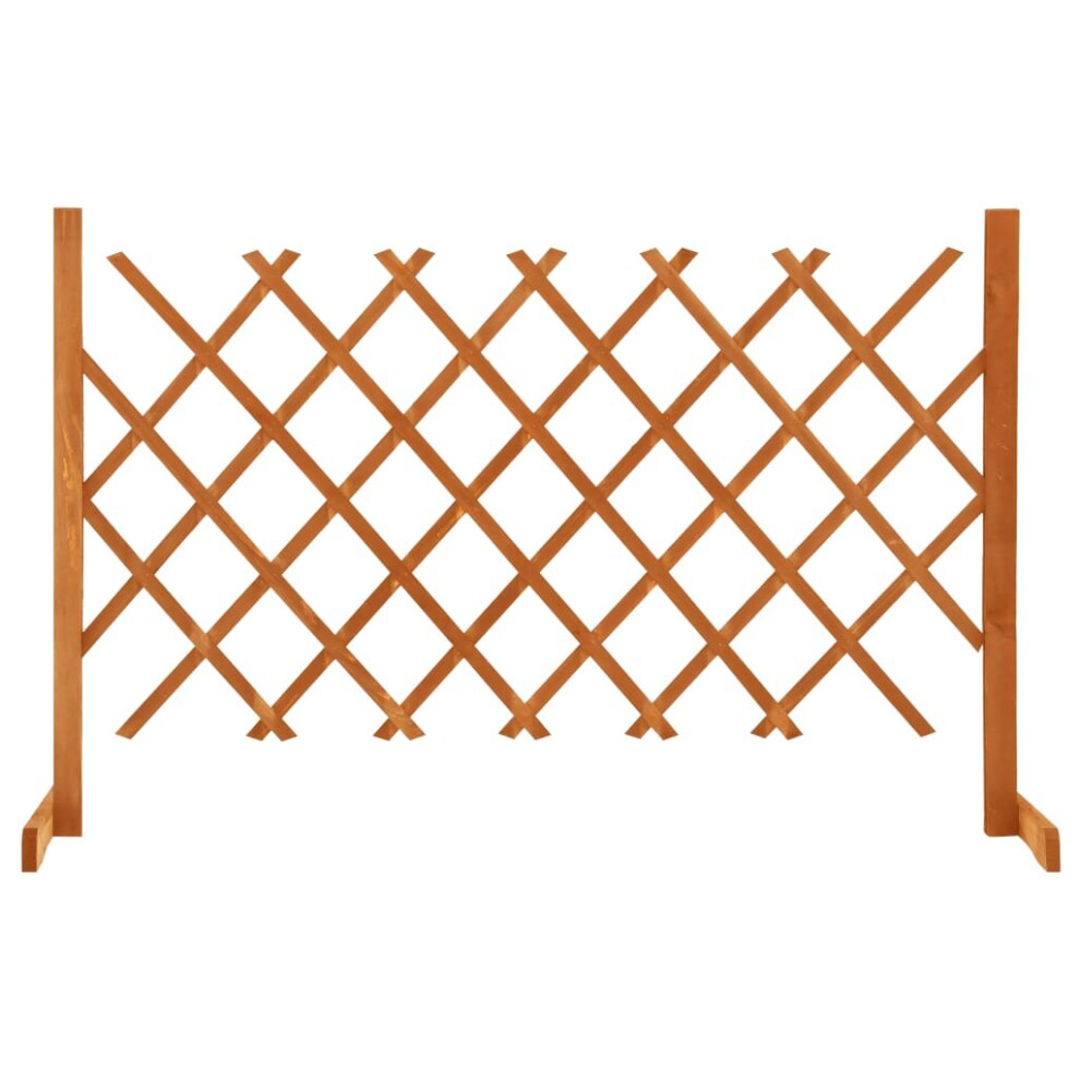 Vidaxl Solid Firwood Garden Trellis Fence 120X90 Cm Extending Barrier Orange