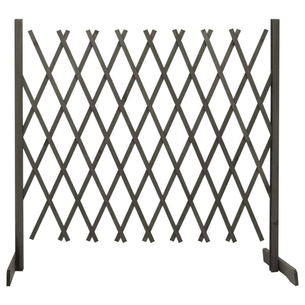 vidaXL Solid Firwood Garden Trellis Fence Grey 180x100 cm Extending Barrier